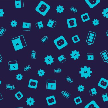 Kitaba elektrik, pil şarjı, elektrik prizi, dişli ve yıldırımlar hakkında bilgi ver. Vektör