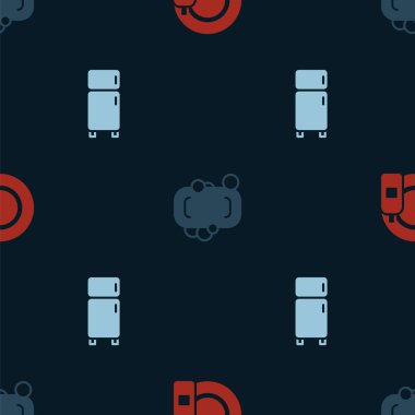 Bulaşık şişesi ve tabağı, sabun ve buzdolabını kusursuz bir kalıba sokun. Vektör