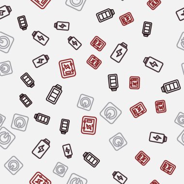 Hat bataryasını, güç düğmesini ve elektrik panelini kusursuz desene ayarlayın. Vektör