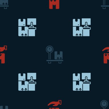 Teslimat elini kutuyla, kartonla ve Depo kutularıyla kusursuz bir şekilde ayarla. Vektör