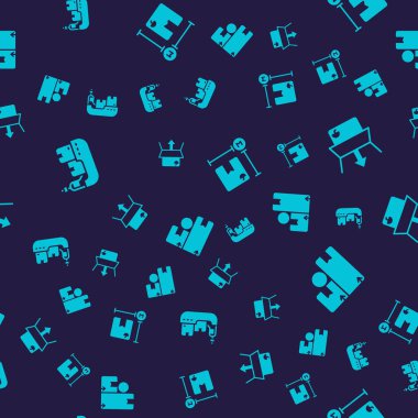 Kargo gemisini kutu teslimatı Unboks, mukavva ölçü ve karton kartonla kusursuz desenli ayarla. Vektör