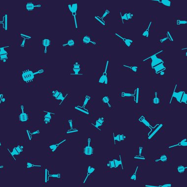 Tuvalet fırçasını, klozeti, süpürgeyi ve lastik temizleyiciyi pencereler için kusursuz desenlere ayarlayın. Vektör