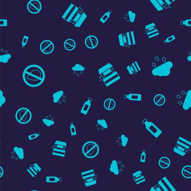 Su damlasını yasakla, yağmurlu Bulut 'u yağdır ve bir şişe suyu pürüzsüz bir kalıba sok. Vektör