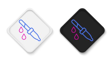 Hat Pipette simgesi beyaz arkaplanda izole edildi. Tıbbi elementler, kimya laboratuarı ekipmanları. Tıp sembolü. Renkli taslak konsepti. Vektör