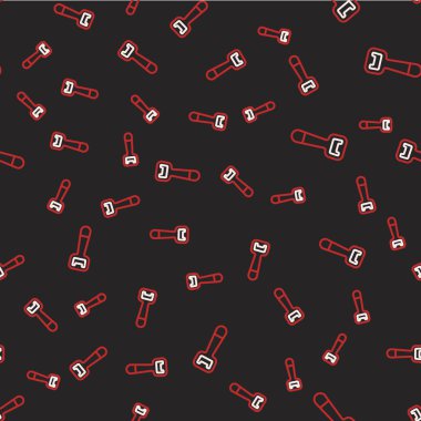 Çizgi Şişe Açıcı simgesi siyah arkaplanda izole edilmiş kusursuz desen. Vektör