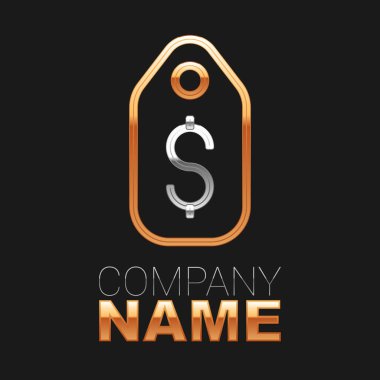 Siyah arkaplanda dolar simgesi olan Line Price etiketi. Rozet fiyatına. Dolar sembollü indirim. Reklam etiketi indirimi. Renkli taslak konsepti. Vektör