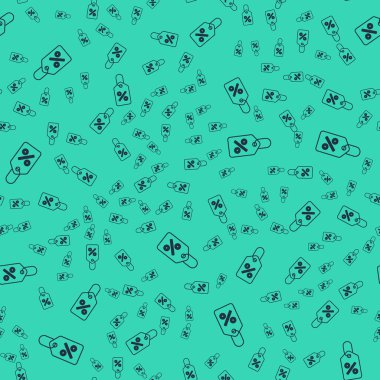 Siyah İndirim% simgesi yeşil arka planda izole edilmiş pürüzsüz desen. Etiket alışverişi. Özel teklif işareti. İndirim kuponları sembolü. Vektör