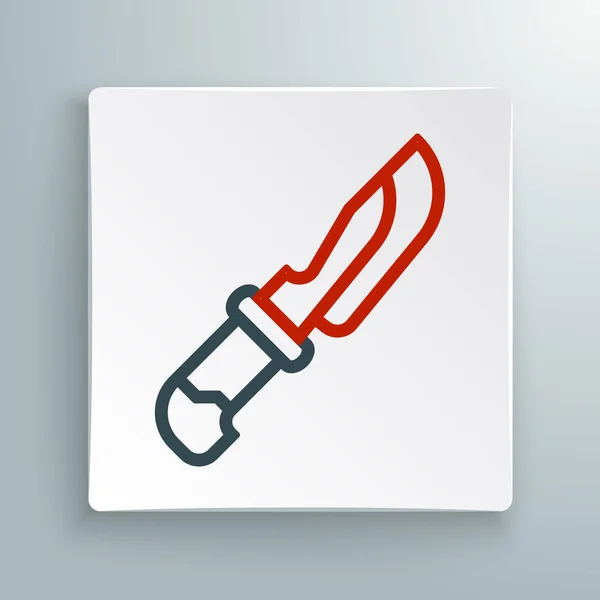 Icono de cuchillo de línea aislado sobre fondo blanco. Símbolo de cubertería. Concepto de esquema colorido. Vector — Vector de stock