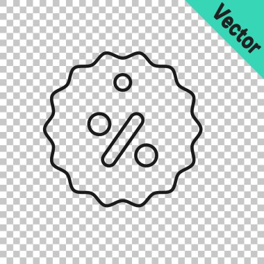 Şeffaf arkaplanda% 100 indirimli etiket simgesi izole edildi. Etiket alışverişi. Özel teklif işareti. İndirim kuponları sembolü. Vektör