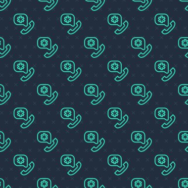 Acil durumda aranacak yeşil hat telefonu. 911 ikonunu ara. Mavi arka planda pürüzsüz bir iz var. Polis, ambulans, itfaiye, çağrı, telefon. Vektör