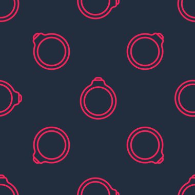 Kırmızı çizgi Diamond nişan yüzüğü ikonu siyah arka planda kusursuz desen izole etti. Vektör