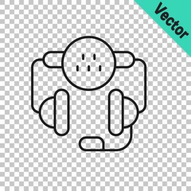 Siyah hat Taksi çağrı servisi simgesi şeffaf arkaplanda izole edildi. Akıllı telefon taksisi. Vektör