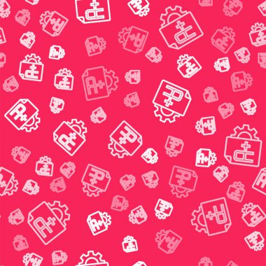 A + dereceli simge içeren beyaz çizgi sınav kağıdı kırmızı arkaplanda izole edilmiş. Sınav kağıdı, sınav ya da araştırma konsepti. Sınav ya da sınav. Vektör