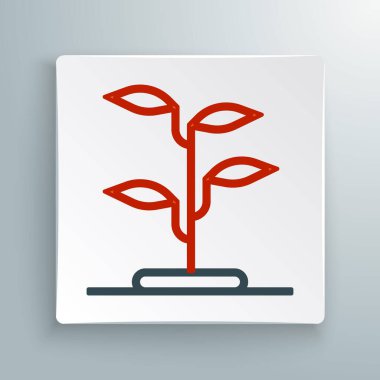 Beyaz arkaplanda çizgi filizi simgesi izole edildi. Tohum ve tohum. İşaret bırakıyor. Yaprak doğası. Renkli taslak konsepti. Vektör