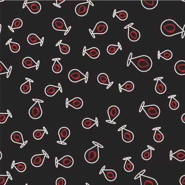 Yer ikonu olan çizgi suyu bırakma siyah arkaplanda izole edilmiş pürüzsüz desen. Vektör