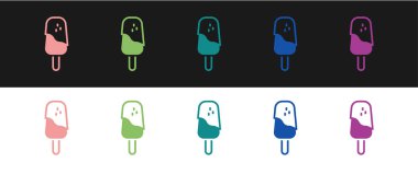 Dondurma simgesini siyah beyaz arkaplanda izole et. Güzel sembol. Vektör