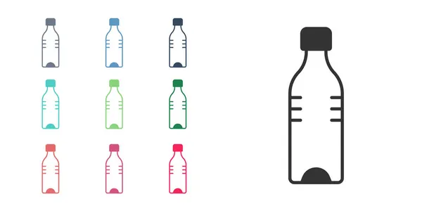 Schwarze Flasche Wasser Symbol isoliert auf weißem Hintergrund. Soda Aqua Drink Zeichen. Setzen Sie Symbole bunt. Vektor — Stockvektor