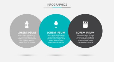 Şarap kadehini, deterjan şişesini ve çöp tenekesini hazırla. Ticari bilgi şablonu. Vektör