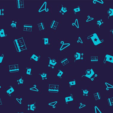 Marketi, çekleri ve mali çekleri ayarla, elbise dolabını düzenle ve kusursuz bir alışveriş arabası ekle. Vektör