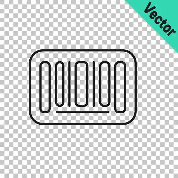 Black line Barcode icon isolated on transparent background. Vector — Stock Vector