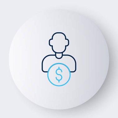 Line Business yatırımcısı veya sermaye sağlayıcıları simgesi beyaz arka planda izole edildi. Renkli taslak konsepti. Vektör