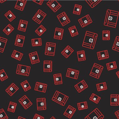 Antik hazine sandığı simgesi siyah arka planda iz bırakmış. Altın sikkeli klasik tahta sandık. Vektör