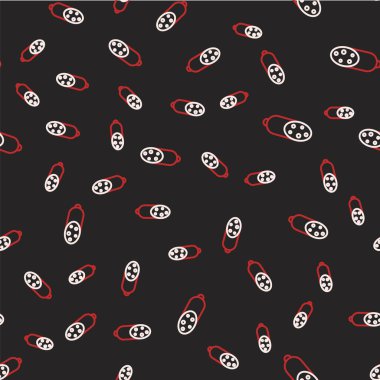 Çizgi Salami sosis simgesi siyah arkaplanda izole edilmiş. Et şarküteri ürünü. Vektör