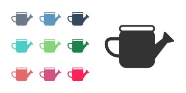 Siyah Su Kutusu simgesi beyaz arkaplanda izole edildi. Sulama sembolü. Simgeleri renklendirin. Vektör