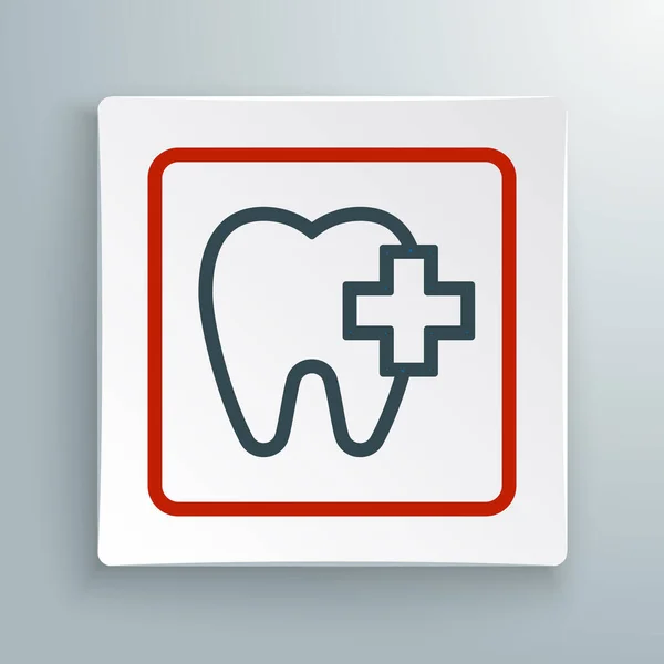 Line Dental clinic location icon isolated on white background. Colorful outline concept. Vector — Stock Vector