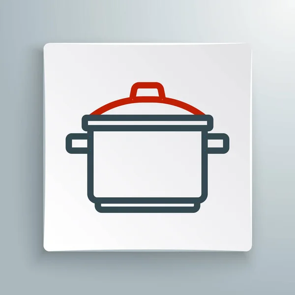 Line Cooking pot icon isolated on white background. Boil or stew food symbol. Colorful outline concept. Vector — Stock Vector