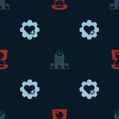 911 'i, hastane binasını ve kalbi sorunsuz bir şekilde arayın. Vektör