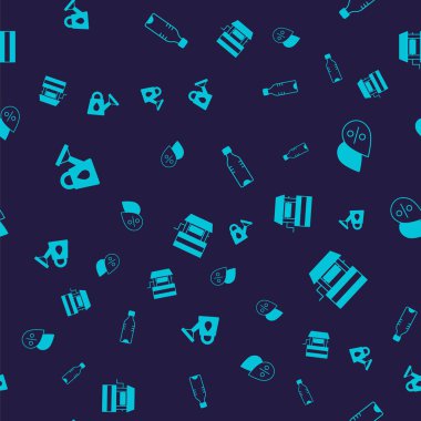 Sulama kutusu, düşüş yüzdesi, bir şişe su ve pürüzsüz bir şablon. Vektör