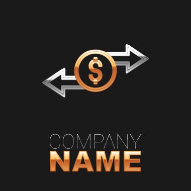 Hat Para Takas simgesi siyah arkaplanda izole edildi. Para transferi sembolü. Bankacılık işareti. Renkli taslak konsepti. Vektör