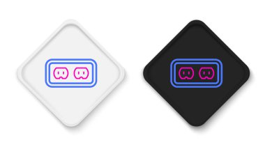 Beyaz arkaplanda elektrik çıkış simgesi izole edildi. Elektrik prizi. Rosette sembolü. Renkli taslak konsepti. Vektör