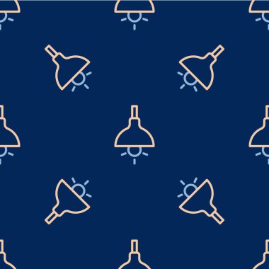 Lamba çizgisi ikonu mavi arka planda izole edilmiş. Tavan lambası ampulü. Vektör