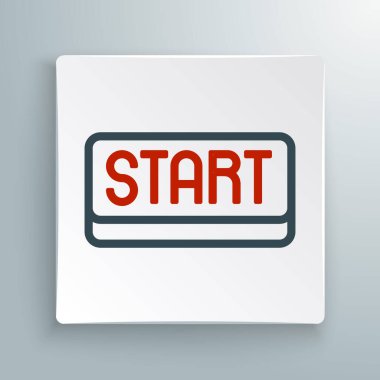 Bitiş çizgisi simgesindeki çizgi şeridi beyaz arkaplanda izole edildi. Bitiş çizgisinin sembolü. Spor sembolü ya da iş konsepti. Renkli taslak konsepti. Vektör