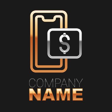 Telefon hattı ve alışveriş arabası simgesi siyah arka planda izole edildi. İnternetten satın alma sembolü. Süpermarket sepeti sembolü. Renkli taslak konsepti. Vektör