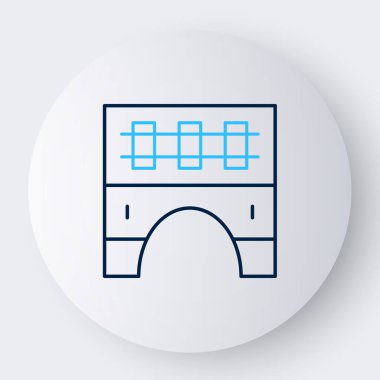 Tren simgesi için çizgi köprüsü beyaz arkaplanda izole edildi. Renkli taslak konsepti. Vektör