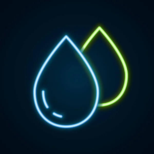 Icono de gota de agua aislado sobre fondo negro. Concepto de esquema colorido. Vector — Vector de stock