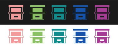 Piyano simgesini siyah beyaz arkaplanda izole et. Müzik aleti. Vektör