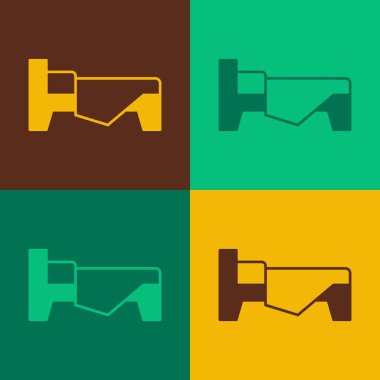 Pop Art Bed simgesi renk arkaplanda izole edildi. Vektör