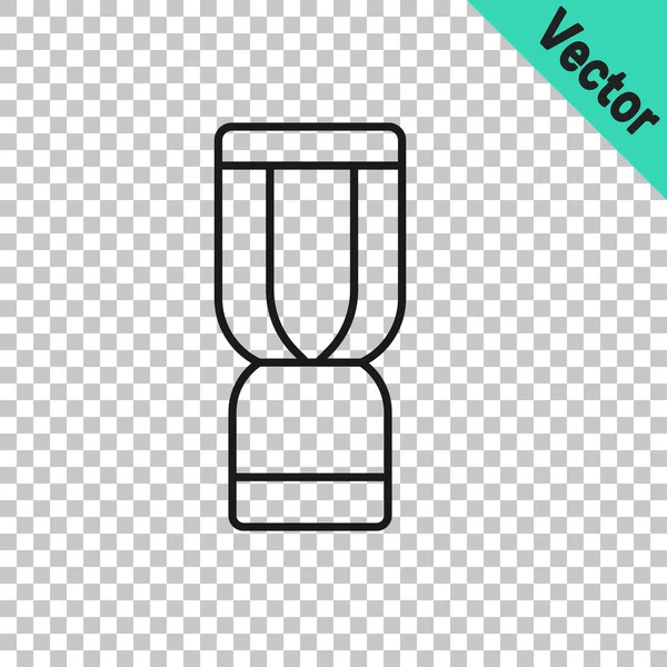Schwarze Linie afrikanische Djembe-Trommel Symbol isoliert auf transparentem Hintergrund. Musikinstrument. Vektor — Stockvektor