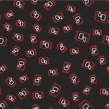 Çizgi Soda simgesi siyah arkaplanda izole edilmiş pürüzsüz desen oluşturabilir. Vektör