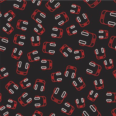 Hat Kulaklığı simgesi siyah arkaplanda izole edilmiş kusursuz desen. Kulaklıklar. Müzik, hizmet, iletişim ve operatör konsepti. Vektör