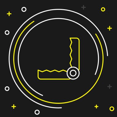 Çizgi Tuzağı avlama simgesi siyah arkaplanda izole edildi. Renkli taslak konsepti. Vektör