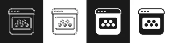 Setzen Sie Das Symbol Taxi Mobile App Isoliert Auf Schwarzem — Stockvektor