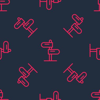 Kırmızı çizgi trafik işareti. Simge simgesi siyah arkaplanda izole edilmiş. İşaretçi sembolü. İzole sokak bilgi levhası. Yön tabelası. Vektör