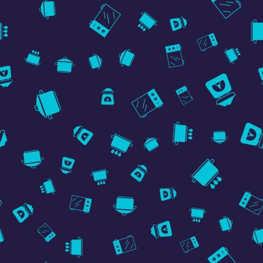 Tencereyi, pulları, mikrodalga fırını ayarlayın ve pürüzsüz bir şablona geçin. Vektör