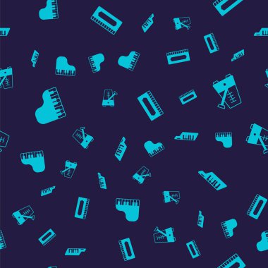 Büyük piyano, sarkacı olan Metronome, armonika ve Keytar 'ı pürüzsüz desene ayarlayın. Vektör