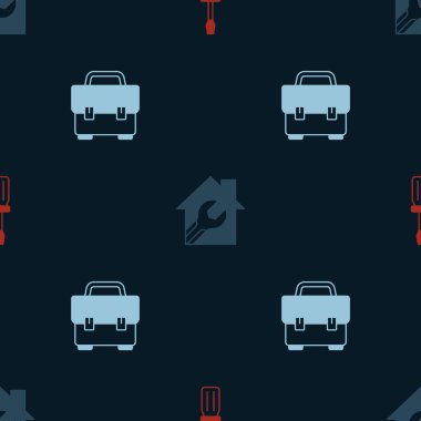 Tornavida, anahtar anahtarlı ev ve alet çantasını sorunsuz bir şekilde ayarla. Vektör